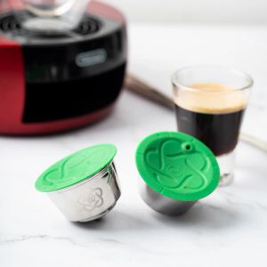 Set ICAfilasbrand Upgrade Versione cinque petali Capsule di caffè riutilizzabile per filtro gusto più crema caffettiere ridotta da maker ricaricabile