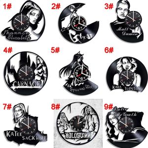 ZK20ビニールクロックビニールレコードウッドアートクロック16色ライトサポートカスタマイズゲームロゴ、アニメキャラクター、星など020