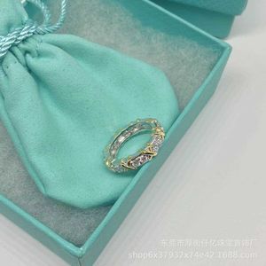 Designer tiffay and co s925 Sterling Silver Diamond Cross Ring Simple Birds Nest