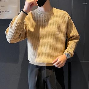 Männer Pullover Koreanische Casual Männer Lange Ärmel Einfarbig Rundhals Gestrickte Pullover Mode Strickwaren Tops Kleidung
