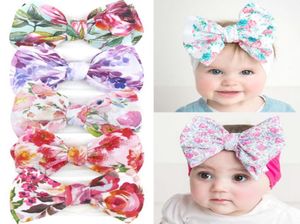 Bow Baby Headband Floral Girl Big Bows Knot Hairband Elastic Newborn Turban Flower Headwear Infant Hair Accessories 24 Designs 20p7049742