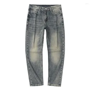 Jeans da uomo Pantaloni estivi leggeri lavati semplici morbidi a forma di scimmia Pantaloni larghi dritti elasticizzati