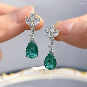 Stud Earrings 2024 Paraiba Color Series 8 12mm Pear Shaped Droplet Selling For Women's Live Broadcasting