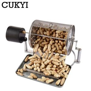 Verktyg Cukyi Electric Coffee Roaster rostfritt stål kaffebönor stekt maskin popcorn nötter korn bönor bakning rotation hastighet justera