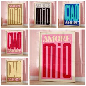 Calligraphy Inspired Music CIAO Amore Music Lyrics Gig Indie Rock Concert Gift Wall Art Canvas Painting Posters For Living Room Home Decor