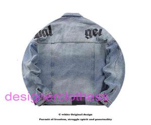 Designer Womens Mens Jeans Palms Jackets Outwear Coats Jean Long Sleeve Hip Hop Streetwear Denim Cowboy Women Men Blue PatchworkR53581192