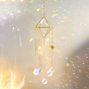 Feeding Suncatcher Rainbow Crystal Prism Garden Decoration Hanging Sun Catcher Crystal Glass Ball Light Catcher Window Patio Decoration