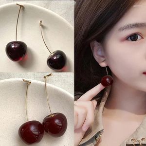 Dangle Earrings 2024 Cute Cherry For Women Simulation Fruit Shaped Drop Earring Sweet Girls Long Jewelry Gifts