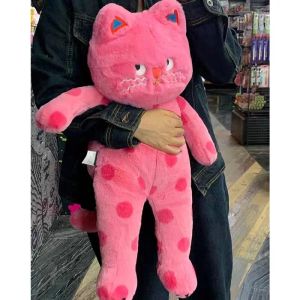 クッション新しいかわいいポルカドット猫枕クッションスリーピングキャットドールドール人形に伴う眠っている人形に伴うガールフレンドに贈り物をする