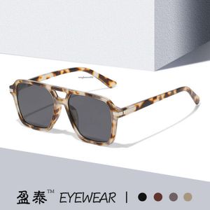 Herrdesigner solglasögon för kvinnor 2023 Nya pilotglasögon, dubbla strålboxsolglasögon, populära på internet, gatufoto, solglasögon för kvinnor