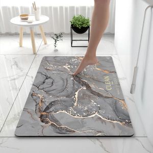 Mats Bathroom Mat Soft Diatomaceous Earth Floor Pad Bathroom Rugs Super Absorbent Toilet Carpet Door Foot Mats Bath Nonslip Shower