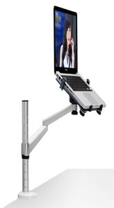 360 Degree Rotation Aluminum Alloy 2 in 1 Tablet PC Holder and Laptop Stand Holder Arm Office Desktop Bracket9705816