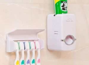 Distribuidor de pasta dentária automática com porta -escova de dentes Defina o suporte da parede da família para escova de dentes e pasta de dente EEA2957436389