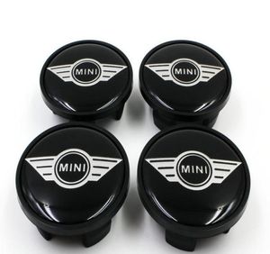 4pcslot 54mm abs siyah araba amblemi mini cooper mini kanatlar tekerlek merkezi göbek kapağı kapağı çoğu tekerleğe uyuyor Toz geçirmez rozet 3631117598574