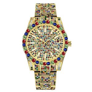 Relógios de pulso relógio de luxo sss fornecimento homens moda liga banda hip hop diamante grande marca data dourada quartzo relógio de pulso Montres de Marque de LuxeL2303