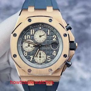 Relógio de pulso Highend Hot AP Royal Oak Offshore Series 26470OR Disco cinza 18K ouro rosa relógio masculino 42mm cartão de crédito