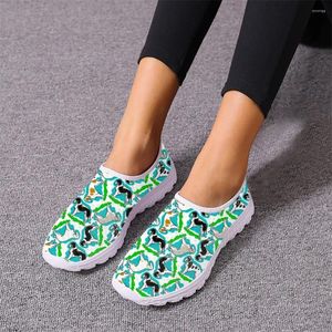 Casual Shoes Brand Design Women Spring Autumn Cute Bush Coonhound Dog Sport Non-slip Dirt Resistant Sneakers Work Footwear DIY