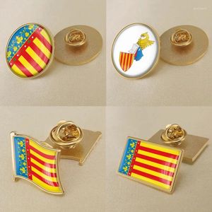 Broches Brasão Comunidade Valenciana Espanha Bandeira Alfinetes de lapela Broches Emblemas