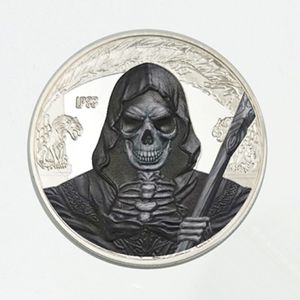 5 datorer The Ghost Scream Killer Coins Silver Plated Monster Evil Spirits 40 Mm Badge Elizabeth Home Souvenir Collectible Decoration 255x