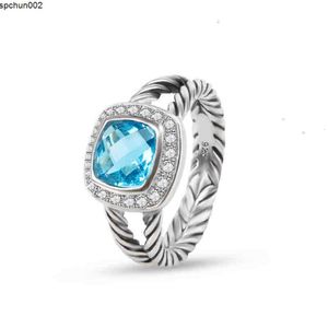 Love Women Designers Classic Wedding Rings smycken Ring 18K Gold Twisted Cz Designer Blue Luxury Topaz Zircon Hoop Fashion Gift PJ86