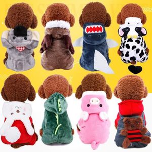 Köpek Giyim Polar Hayvan Holloween Kostüm Giysileri Yumuşak Kedi Tulum Pet Hoodies Küçük Köpekler İçin Kıyafet Pug Köpek Palto Aksesuarları2404