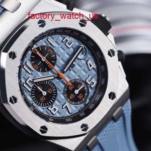 AP Fancy Watch Relógio de última geração 26238ST Automático Mecânico 42 mm de diâmetro Mostrador circular azul com medidor de função de salto reverso/reverso cronógrafo