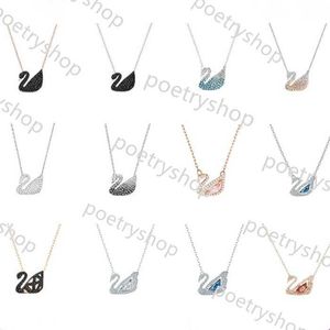 Pendant Necklaces Fashion Womens Swan Beating heart Diamond Pendant Necklace 14K Gold Swan designer necklace INS Style Necklace emotional Gift Jewelry