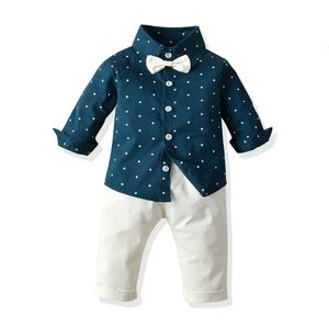 Top e Top Fashion Ragazzi Vestiti Set Abiti Formali Party Top Pantaloni 2 Pezzi Costume per bambini Abbigliamento per bambini Abiti casual 240308