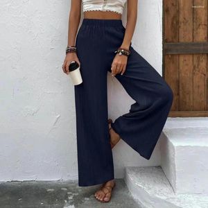 Women's Pants Wide Leg Women Stylish High Waist Trousers Soft Breathable Elegant Ankle Length