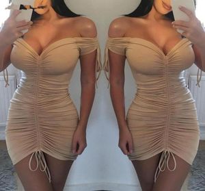 Wielka Bodycon Bodycon Sukienka Letnia sukienka Mini sukienka Summer Sexy Sukienki poliester vneck sukienki 9862348