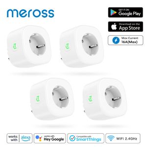 Meross tomada inteligente 16a ue wifi tomada de energia com monitoramento para alexa assistente smartthings 240228