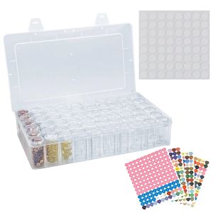 Stitch Diamond Painting Storage Containers 60 Jars Bead Dots Organizer With Round Labels Heart DMC Stickers Accessories Tool Set Kit