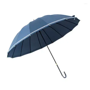 Parasol 50 szt. 16k elegancki mały świeży granatowy pasek wiatru Ultra światło zakrzywiony uchwyt prosty słup długi parasol