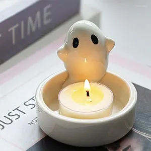 Castiçais de Halloween Titular Cerâmica Fantasma Castiçal Perfumado Pendurado TeaLight Casamento Anjo Decoração de Mesa