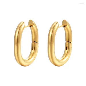 Studörhängen 1Pair Simple Women Gold-Plated Titanium Steel U-formad för Girls Fashion Jewelry Accessories
