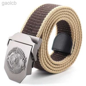 أحزمة Buckle Buckle Buckle Blets Canvas Canvas Women CCCP Emblem LDD240313