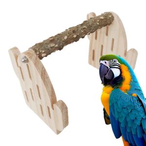 Toys Bird Perches For Parrots Solid Wood Pet Parrot Play Stand Cute Pet Perches For Exercise Playing Climbing For Parrot Birds Supply