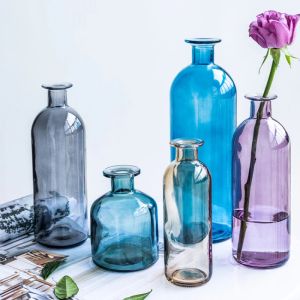 Vase Vase Room装飾ステンドグラス花瓶の家の装飾花の花瓶の贅沢なリビングルーム結婚式の装飾透明な水耕栽培装飾品アート