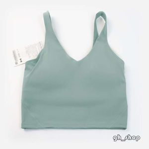 Högkvalitativ Lulu Align Tank Top Designer U Bra Yoga outfit Women Summer Sexig T Shirt Solid Sexig gröda toppar ärmlös mode VEST 16 Färger 1071