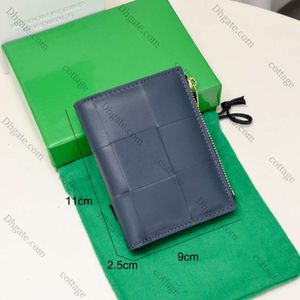 2024 Luxury Brand Design äkta läder unisex Enkelt vävt kreditkortsklipp Cohide Classic Pendling Multi Card Slot dragkedja Zero Wallet