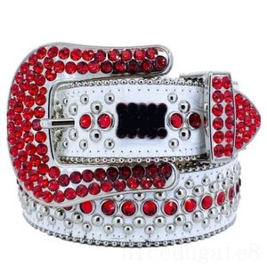 Strassbälten för kvinnor designer bling bb bälte man kväll blanka midje tillbehör ceinture homme ungdomar trendiga lady bälte vit blå röd GA05 i4