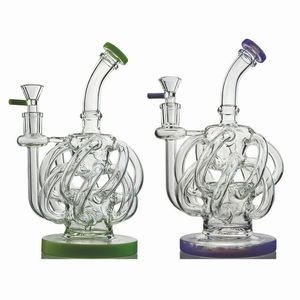 Heady Glass Bong 12 Tubo Reciclador Tubo de Água Vortex Recycler Super Cyclone 14mm Feminino Joint XL137