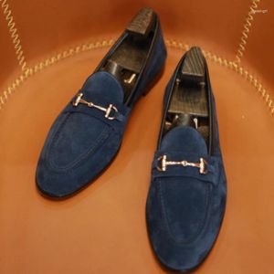 Kleidschuhe Herren Loafer Wildleder Niedriger Absatz Spitze Weniger Hufeisenschnalle Dekoration Für Komfort Klassisch Business Casual