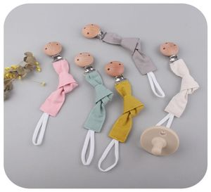 Baby Pacifier Holders Chain Personliga trämummklipp för nyfödda bröstvårtor Bomull Nippelkedjor M37202187228