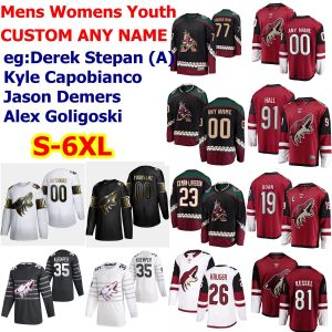 Custom Hockey jersey men women young Arizona''Coyotes''Hockey Jerseys 13 Vinnie Hinostroza Oesterle 67 Lawson Crouse Kyle Capobianco Carl Soderberg Custom Stitched