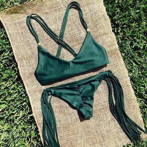 Mulheres Swimwear Borla Sexy Mulheres Verão Brasileiro Maiô Biquínis Maillot de Bain Verde Beachwear Maiô Biquinis