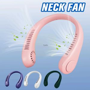 Electric Fans Portable Neck Fan Mini Ventilator Silent and Wearable Cooling USBRechageable Bladeless Mobile Air ConditioningH240313