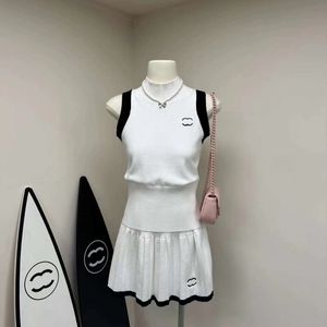 Women's casual dress summer fashion explosion designer brand women's top dress knitted cotton sleeveless solid color sexy dress elastic tight mini skirt