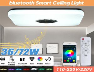 Modern RGB Müzik LED Tavan Işığı 36W 72W WiFi Uygulaması Uzaktan Kumanda Müzik Işığı Bluetooth Hoparlör Square Akıllı Tavan Lambası3108975