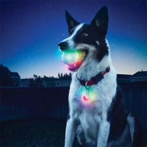 Giocattoli luminosi giocattoli per morso di cane da compagnia giocattoli LED notturni luminosi giocattoli per cuccioli palla da masticare per cani trasformazione colorata palle per cani forniture per cani